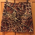Cache brown and black animal print mini Skirt with tiny bling stones size 6 Photo 0