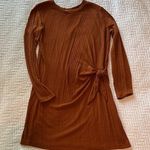 Lefties Rust Orange Ribbed Knit Dress Size S Photo 0