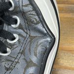 Converse  All Star Gray with Black Rose Print Chuck Taylor Sneaker Shoes Womens 7 Photo 7