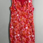 Adrianna Papell  Floral Print Sheath Knee Length Dress Women's 12 Pink Cocktail Photo 5