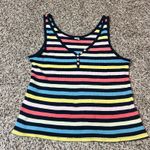 Old Navy  Striped Tank Top Ribbed Knit Button Front Sleeveless Top M Tall‎ Photo 0