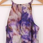 Adelyn Rae Halter Asymmetrical Ruffle Dress Purple Watercolor Chiffon Size XS Photo 10