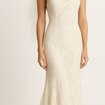 Lulus XL Ivory Lace Open Back Bridal Gown With Train NWT Photo 0