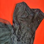 Vintage Black Lace Rhinestone Embellished Mermaid Style Strapless Formal Dress Size 10 Photo 1