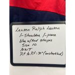 Ralph Lauren Lauren  One Shoulder One Piece Swimsuit Blue Red Stripes Size 10 NWT Photo 2