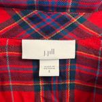 J.Jill  Vibrant Red and Blue Plaid Shirt Photo 1