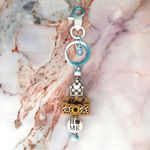 Mother’s Day Handmade Keychain Blessed Mom with Windmill Farmhouse Wooden Beads Photo 2