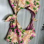 Aerie NWT Tie Cut Out One Piece Cheeky Swimsuit Lip Gloss Boho size S Small Photo 7