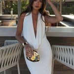 ZARA  maxi dress gown bodycon halter plunge neck party formal wedding evening  Photo 0