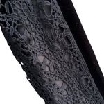 Sundance EUC  Velvet Crochet Lace Long Sleeve Top Black Size Small Photo 4