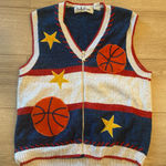 American Vintage Vintage BellePointe Women’s Novelty Basketball Embroider Sweater Vest Size M Photo 0