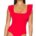 Show Me Your Mumu [] Red Square Neck Rochelle Ruffle Bodysuit Tank Size Medium M Photo 0