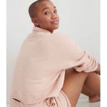 Aerie Cropped Polo Collared Sweatshirt Pink Size Medium  Photo 1