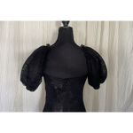 Stone Cold Fox NWT  REVOLVE Black Lace Maxi Dress M Puff Sleeve Rosette Goth Boho Photo 5