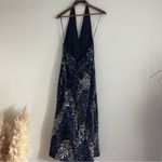 Free People Glitter & Gold Midi Sequined Halter Dress Size L Open Back Photo 4