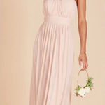 Birdy Grey Kiko Mesh Halter Formal Bridesmaid Dress in Pale Blush Size L NWT Photo 0