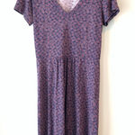 Boden Penelope Print Cotton Blend Stretch Jersey Pleated Mini Dress 8 Zinnia Blue Photo 0