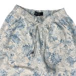Beau Dawson Blue White Floral Linen Blend Wide Leg Tie Front Pants size L 10 Photo 8