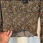 Paper Crane crop v-neck smocked floral top NWT green XS Photo 1