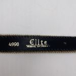 Vintage Elite Womens M Belt Cowhide Leather Animal‎ Print Gold USA Western Brown Photo 5