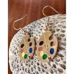 Art Palette Earrings Artist Teacher Festival Watercolors Acrylics Painti… Photo 4