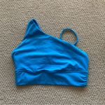 Athleta One Shoulder Multi-Way Sports Bra Bright Blue Small Soft Stretch VEUC Photo 2