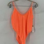 Good American  Swimsuit Women 2XL Orange Always Fits Crinkle Seersucker NEW Beach Photo 0