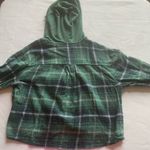 American Eagle  Cropped Flannel Hooded Photo 3
