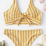 SheIn Yellow Stripped Bathing Suit Photo 0