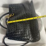 Source Unknown Black Woven Tote Bag Braided Shoulder Strap Gold Tone Hardware Large Photo 7