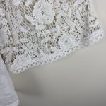 Free The Roses  Shirt Womens Sz XS White Tee Lace Blouse 3/4 Sleeves Romantic New Photo 4