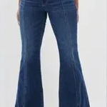 American Eagle High Rise Slit Hem Festival Flare Jeans Blue 12 Photo 0