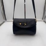 Etienne Aigner  Vintage Navy Leather Crossbody Bag Gold Horsebit Flap Closure Photo 1