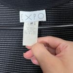 Vintage EXPO Ribbed Knit Duster Cardigan Long Open Front Pockets Black Size 10 Photo 5