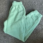 PINK - Victoria's Secret Green ribbed Fleece High Waist Jogger Photo 5