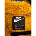 Nike Sherpa Fleece Half-Zip Womens Medium Mustard Gold Cropped Blue Trim Photo 2
