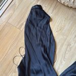 Amanda Uprichard  Black Satin Halterneck Dress Photo 1