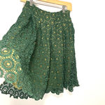 Moulinette Soeurs Anthropologie Citron Green Emerald Crochet Full A-Line Skirt 0 Photo 1