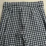 ZARA : Gingham Cropped Flare Trouser Black and White Photo 4
