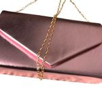 Satin Metallic Purse Shoulder Bag Shiny Chain Pink 9”x6”x2.25” NWT Photo 2