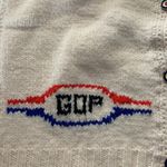 Vintage GOP political knit sweater small medium white republican hand president Photo 2