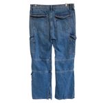 ZARA  Utility Cargo Jeans Size 6 Light Wash Denim Block Panel Side Slit Women's Photo 1