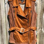 Greylin Tan faux suede utility belted vest size XS Western, Cowgirl, Rodeo Photo 3