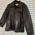 Worthington Black Vintage  Leather Zip Up Jacket in size XL Photo 0