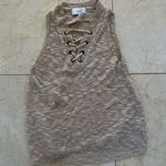 Braeve Beige Knit Criss Cross Front Sweater Blouse Sz XS Photo 0