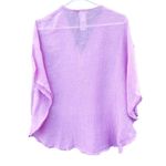 Chico's Chico’s size S/M linen blend dolman sleeve lace boho dusty rose top Photo 4