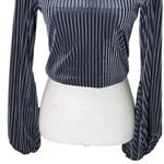 Privacy Please Lynnsey Crop Top in Bluestone Ribbed Long Sleeves Size Medium Photo 3