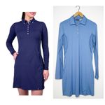 KJUS Women’s Blue Scotscraig Long Sleeve Polo Golf Dress UPF 50+ Size 38/M Size M Photo 1
