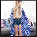 Michael Stars Blue & White Ruana Scarf Sarong NIP Photo 2