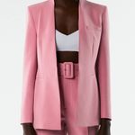 ZARA PANTS W/ FABRIC-COVERED BELT High-waist PINK new Photo 4